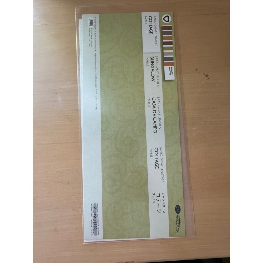 Creative Memories Jumbo Great Lengths Cottage Family Sticker Sheet 2006 Hearts